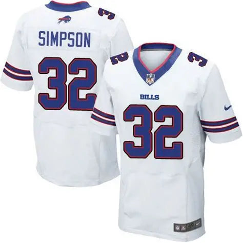 Men's OJ Simpson White Stitched Jersey - Small up to 6XL