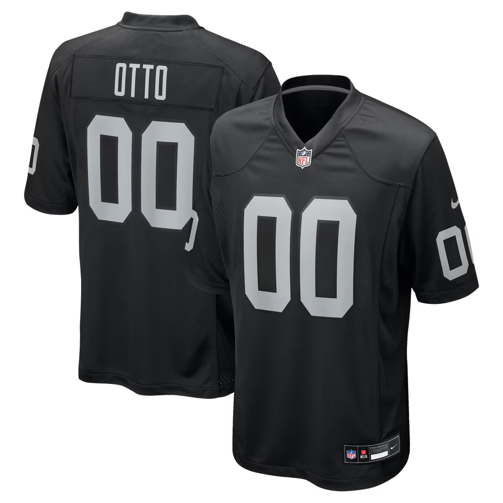Jim Otto Home Black Stitched Jersey - Small up to 6XL