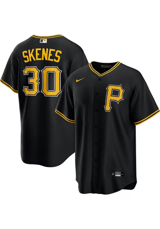 Men’s Paul Skenes Black Stitched Jersey - Small up to 6XL