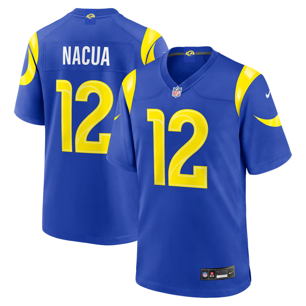 Men’s Puka Nacua Blue Stitched Jersey - Small up to 6XL