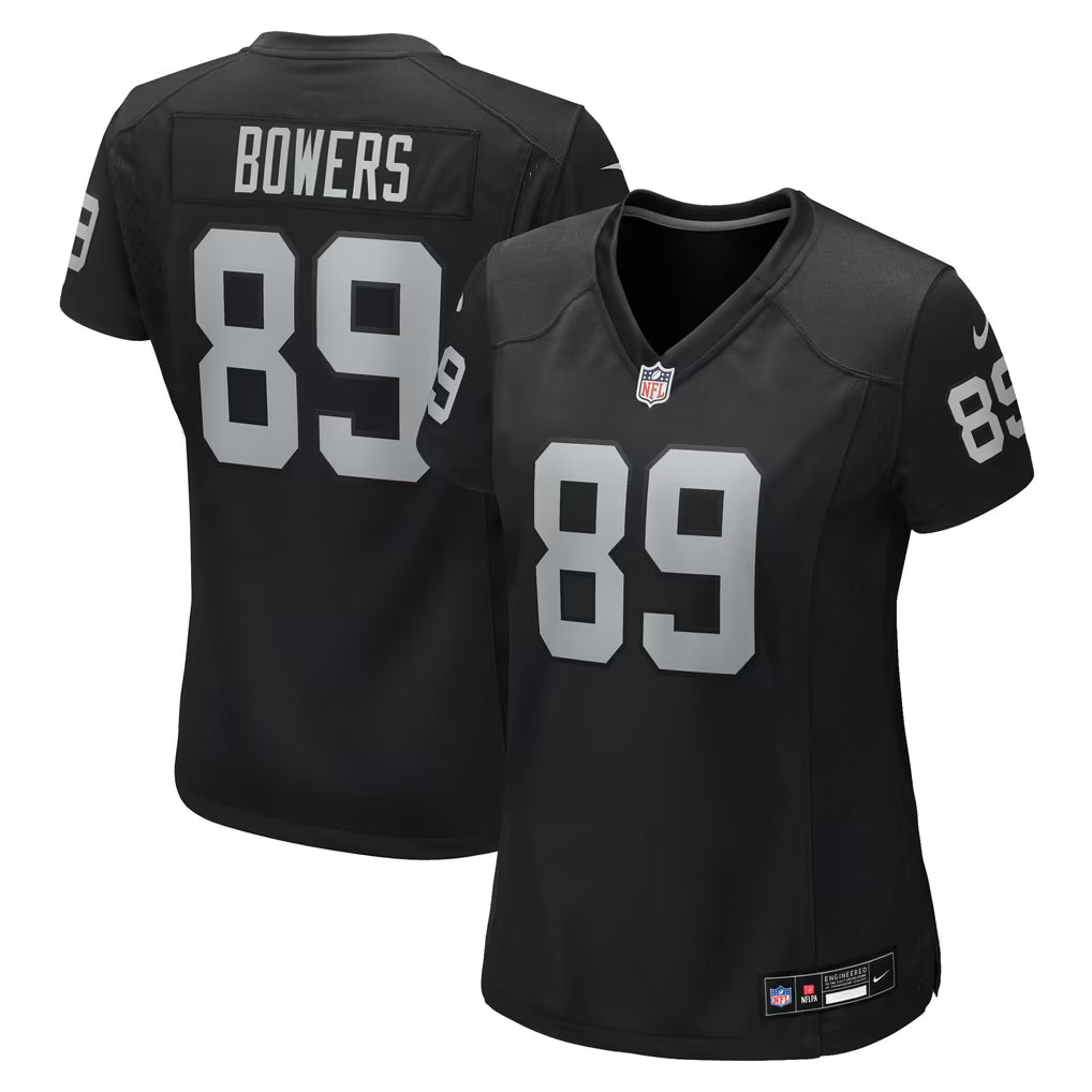 Women's Brock Bowers Black Stitched Jersey - Small up to 2XL